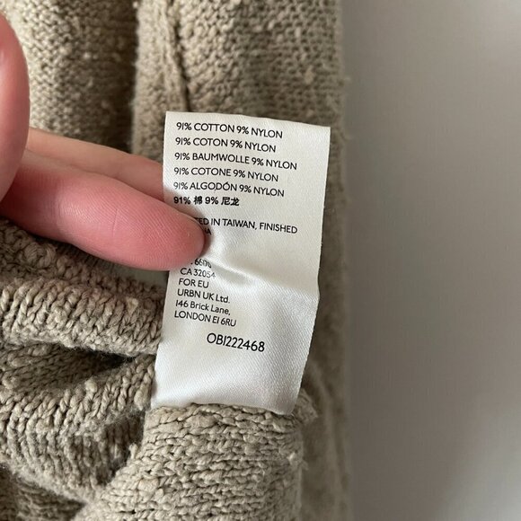 Free People Found My Friend Knit Balloon Sleeve Casual Pullover Sweater Cream XS - Picture 9 of 9